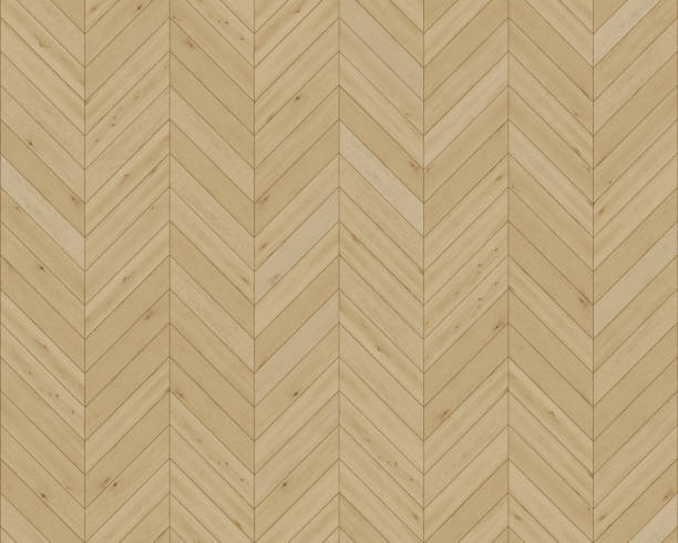 istock Seamless chevron 45 degree wood texture. Natural yellow Maple hardwood or laminate pattern. Medium size planks. 1276976680