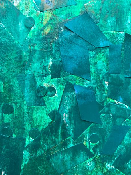 Green Acrylic Painting Collage