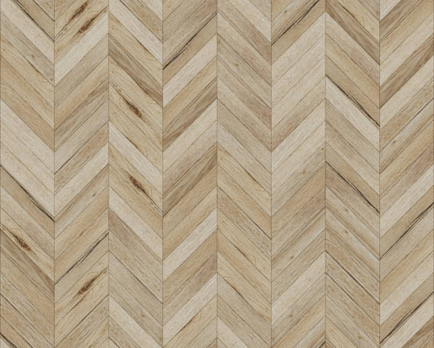 istock Seamless chevron 45 degree wood texture. Natural old Oak hardwood or laminate pattern. Medium size planks. 1276977141