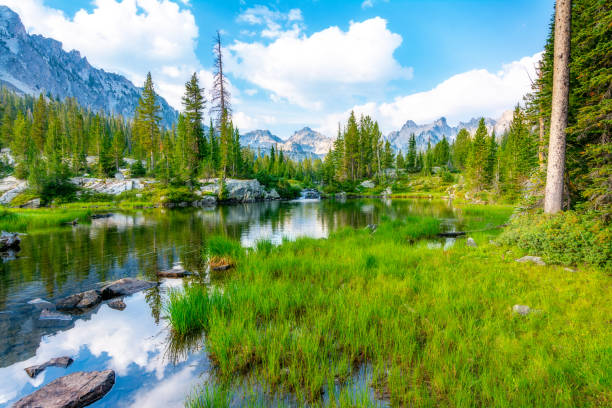 istock Morning high mountain lake in Idaho 1276978158