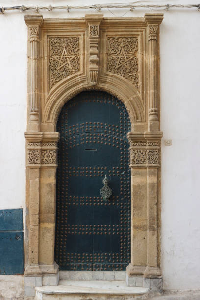 istock Traditional beautiful door in Tangier, Morocco. 1276979483