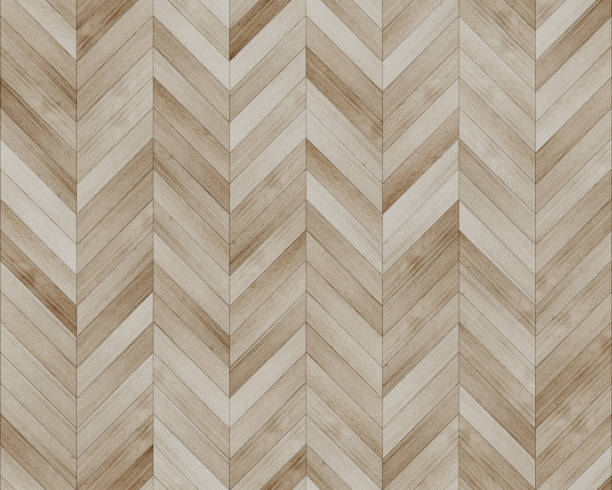 istock Seamless chevron 45 degree wood texture. Natural Oak hardwood or laminate pattern. Medium size planks. 1276979598