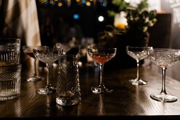 istock Varios of Alcoholic drinks on the party table at night 1276979715