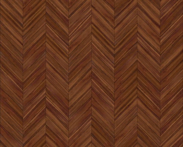 istock Seamless chevron 45 degree wood texture. Natural Walnut hardwood or laminate pattern. Medium size planks. 1276979821