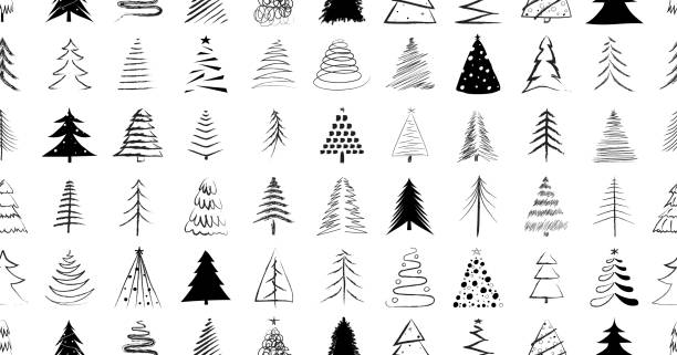 1,120 Black And White Christmas Tree Backgrounds Illustrations & Clip Art -  iStock