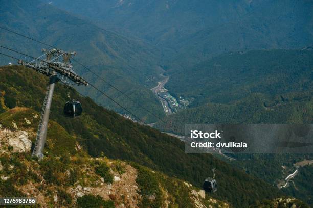Aerial View From The Cable Car To The Rosa Khutor Resort In Sochi Russia Stock Photo - Download Image Now