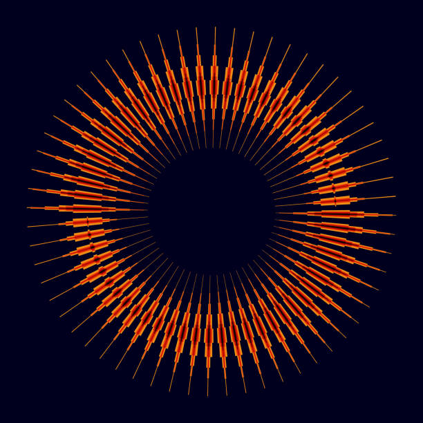 istock A circle like the sun with radial lines of varying thickness. 1276984714