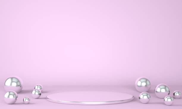 istock Product podium on pastel background 3d. Abstract minimal geometry concept. Studio stand platform theme. Exhibition and business marketing presentation stage. 1276984923