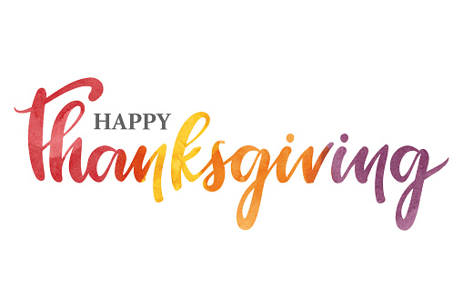 Happy Thanksgiving watercolor typography