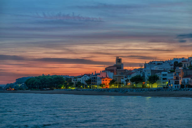 istock Seaside European small town at evening twilight 1276989474