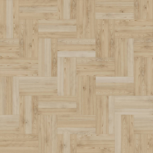 istock Seamless herringbone 3x3 wood texture. Natural Oak hardwood or laminate pattern. Long size planks. 1276991399