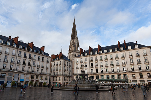 Nantes, France: 22 February 2020: Place Royale