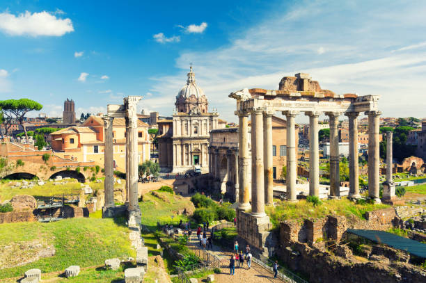 istock view on Forum Romanum, ancient architecture in Rome, Latium, Italy 1276993305