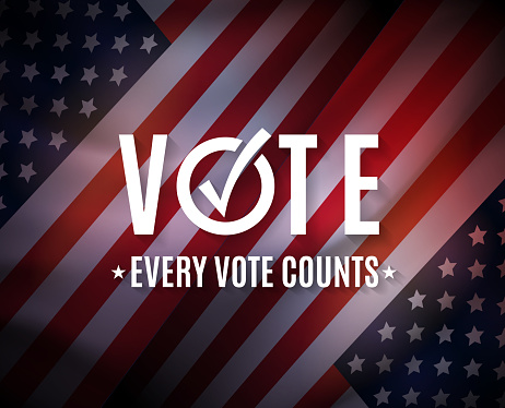 Vote, USA elections background. Every cote counts. Vector illustration. EPS10