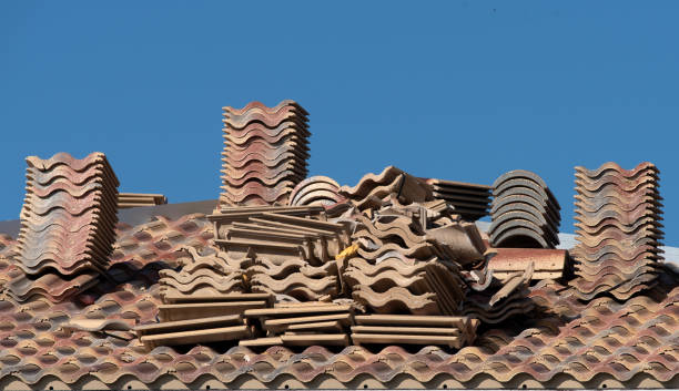 istock Tiles Stacked on Roof for Repair 1276998883