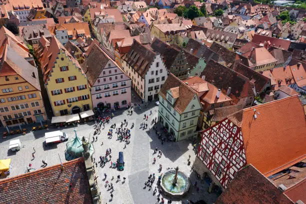 Photo of View of the main square from above in Rothenburg ob der Tauber