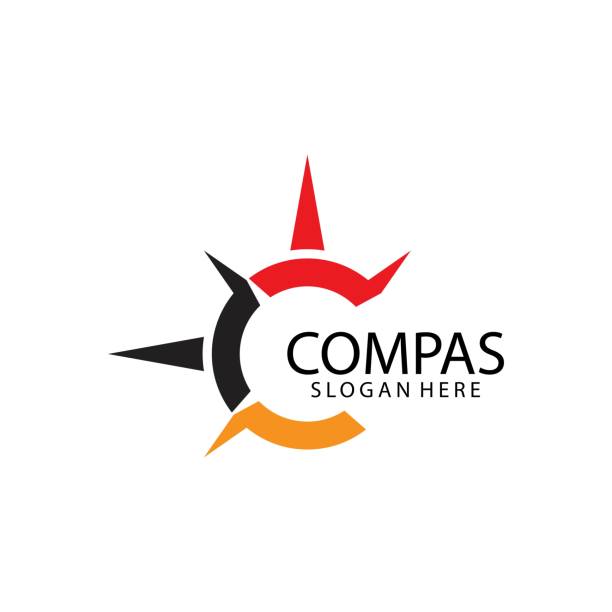 Compass Logo Template Compass Logo Template vector icon illustration design west direction stock illustrations