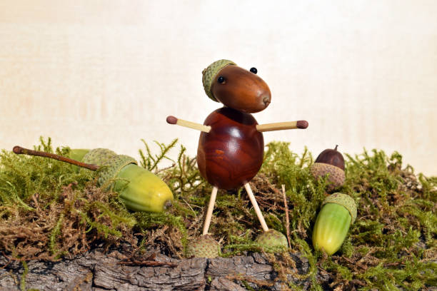 istock Figurine made of chestnuts and acorns 1277006532