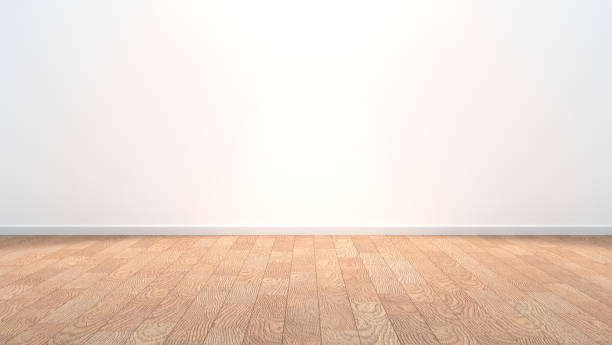 istock white empty room and wood parquet floor - interior design 1277007583