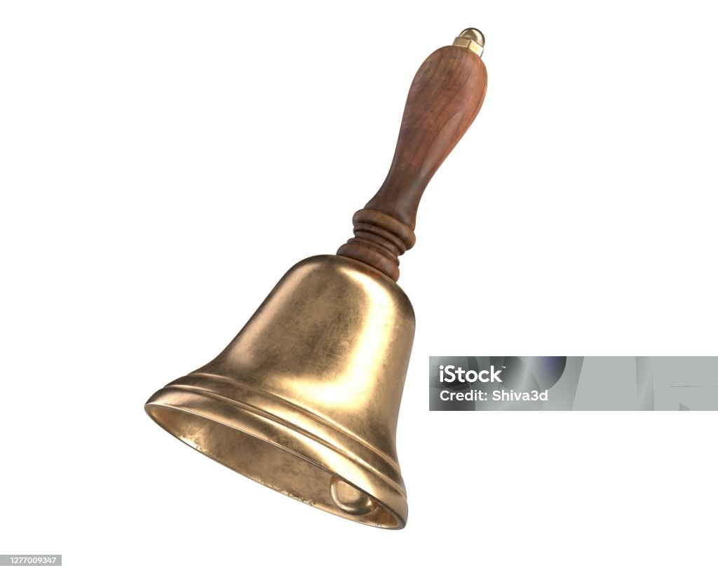 3d Render Of Hand Bell Isolated On White Stock Photo - Download Image Now -  Bell, Ringing, White Background - iStock