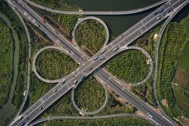 istock An aerial view of a busy expressway intersection in China. 1277010306