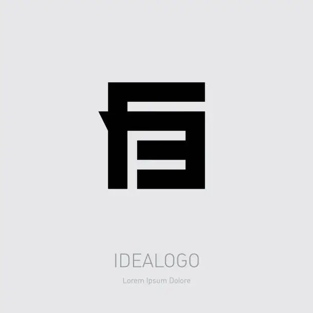 Vector illustration of F3 - Vector design element or icon. Letter F and number 3 - logo. Monogram or logotype.