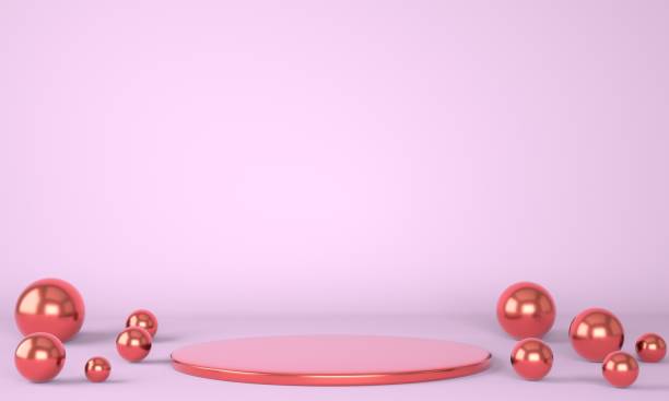 Product podium on pastel background 3d. Abstract minimal geometry concept. Studio stand platform theme. Exhibition and business marketing presentation stage.