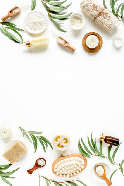 istock Spa concept with eucalyptus oil and eucalyptus leaf extract natural organic spa cosmetics products eco friendly bathroom accessories.Skincare concept 1277017859
