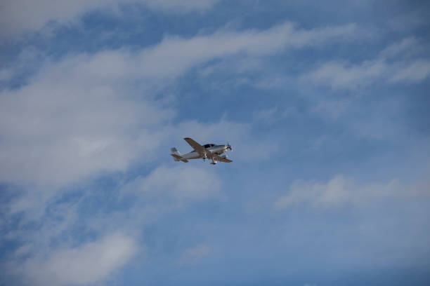 Pilot practicing takeoffs and landings at a high mountain airport in California.