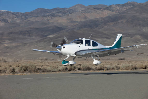 istock Luxury Private Airplane, Cirus SR 22 practicing takeoffs and landings. 1277020418