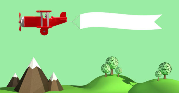 Wooden airplane with poster