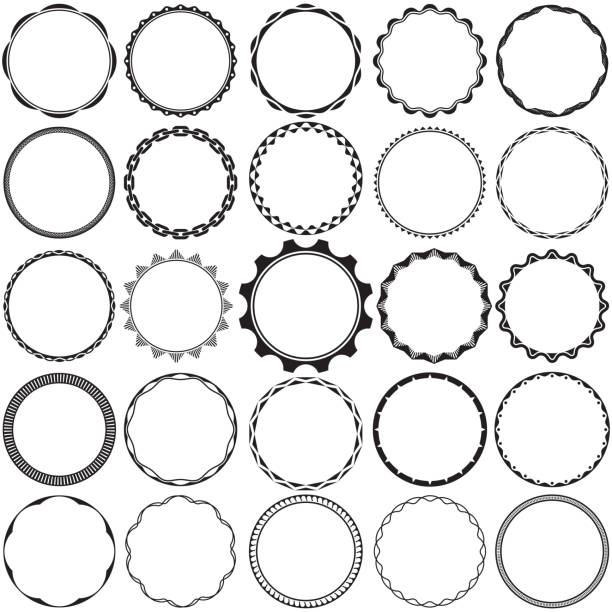 Collection of Round Decorative Border Frames with Clear Background. Ideal for vintage label designs. Collection of Round Decorative Border Frames with Clear Background. Ideal for vintage label designs. circle borders stock illustrations
