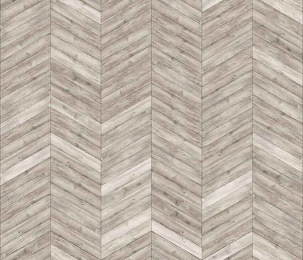 istock Seamless zigzag chevron 30 degree wood texture. Natural Oak hardwood or laminate pattern. Medium size planks. 1277034083