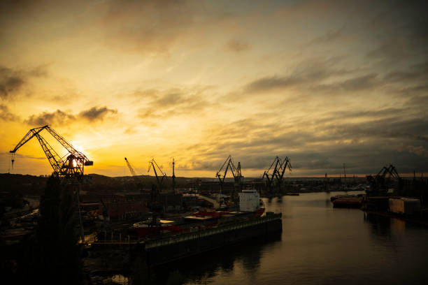 istock Gdansk Shipyard by night 1277037121