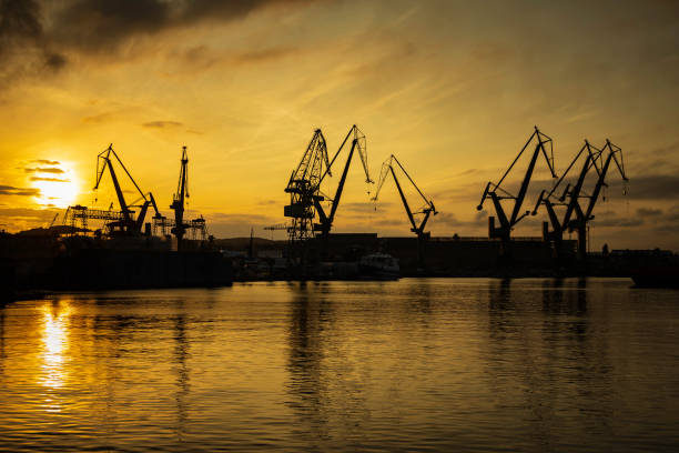 istock Gdansk Shipyard by night 1277037124