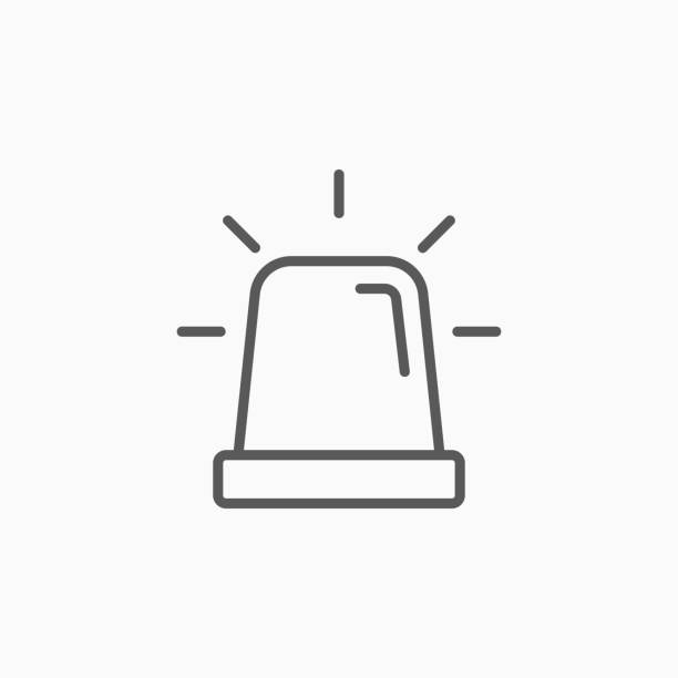 siren icon, siren light vector siren icon, siren light vector emergency siren stock illustrations