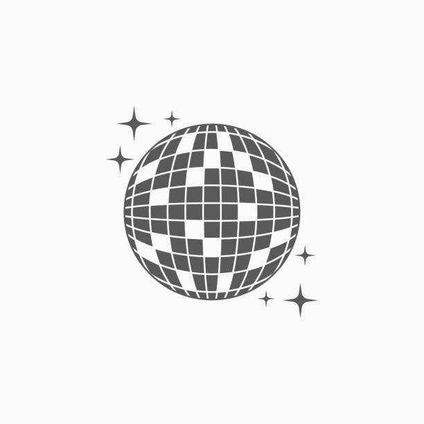ilustrações, clipart, desenhos animados e ícones de ícone da bola disco - dança de discoteca