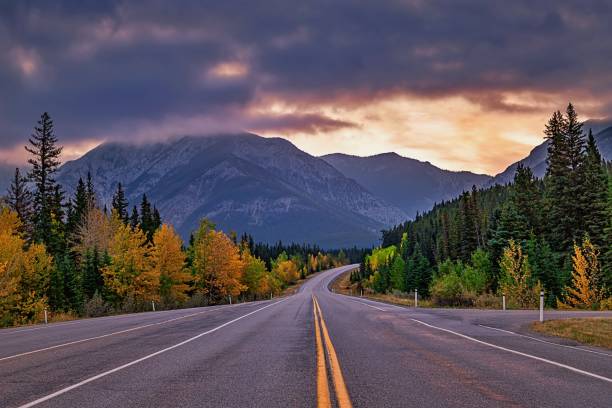 istock Scenic Road Through An Autumn Mountain Park 1277042975