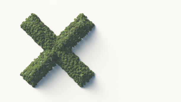 istock A cross shaped hill and a green forest that covers it. 3D rendering. 1277049582