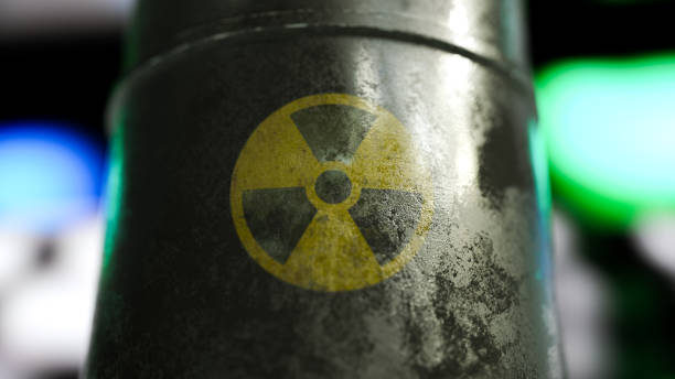 istock Black Barrel Containing Radioactive Waste, Radioactive Caution Icon, Waste Icon 1277050294