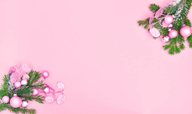 istock Pink Christmas background Ornament decoration 1277055932