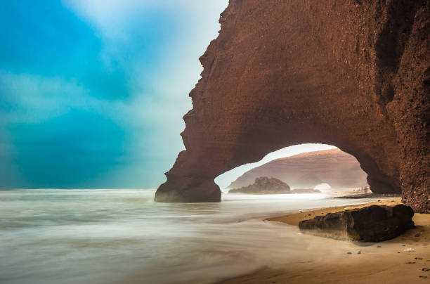 istock Red arches of Legzira beach, Morocco. 1277060484