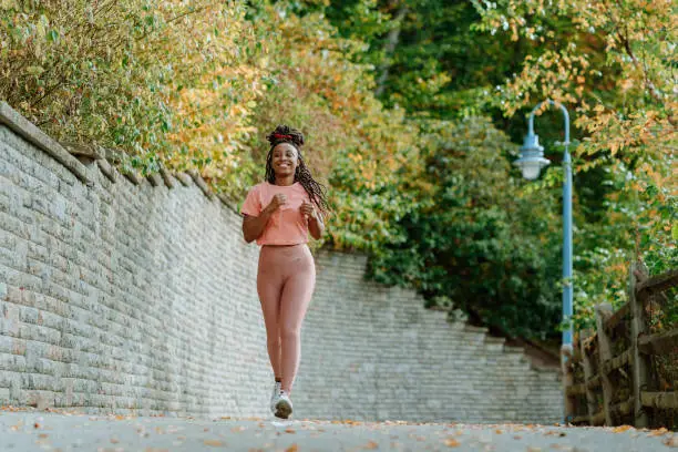 Black woman running
