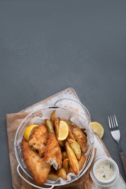 istock British traditional cuisine fish and chips. 1277060789