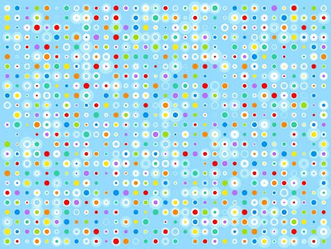 Bright rainbow spotty circles abstract kids vector illustration background