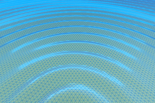 istock Green and blue polygonal triangle geometric 3d texture are connected to form a soft wave. 1277068430