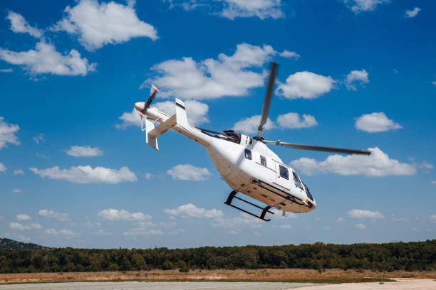 tail rotor of helicopter is rotating