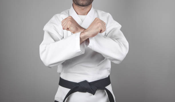 istock Caucasian man doing karate. Martial arts 1277073007
