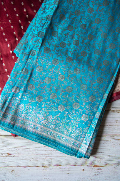 Traditional Blue benarasi silk sari