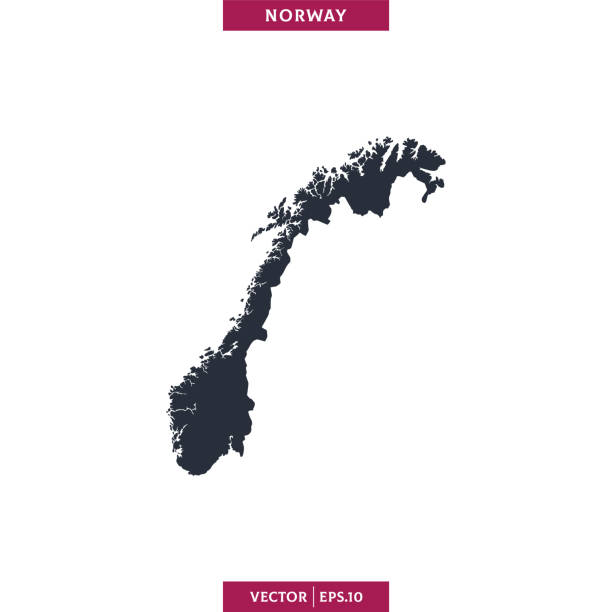 노르웨이 벡터 스톡 일러스트 디자인 템플릿의 높은 상세지도. - map of norway stock illustrations